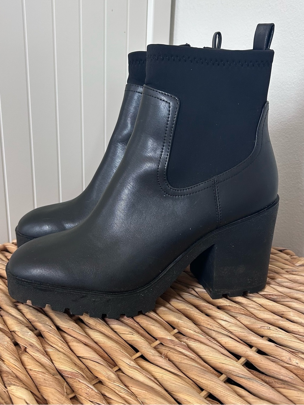 Aldo Black Platform Chelsea Ankle Boots